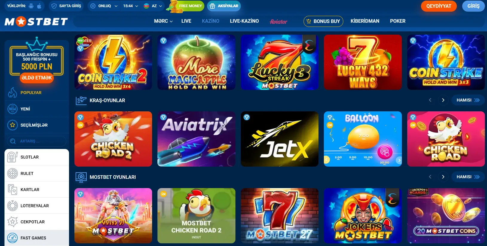 Mosbet yükle ilə tam oyun kolleksiyası cibinizdə